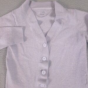 Woolx Sweater Womens Small Lavender Gia 100% Merino Wool Button Front Cardigan